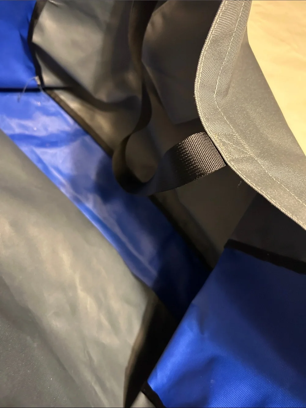 The North Face Gray and Blue Logo Tote